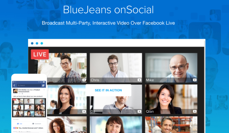 Bluejeans Facebook live onsocial