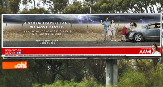 AAMI creates outdoor campaign that changes with the weather