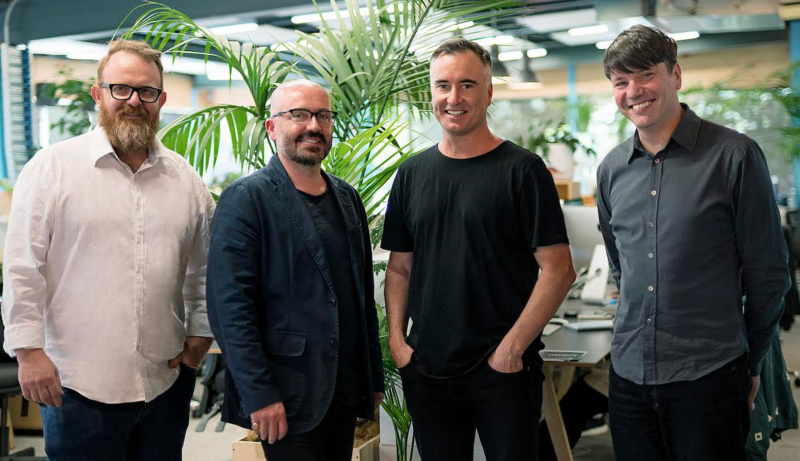 Steve Kane (second from left) with the True team