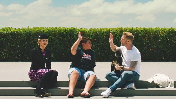 Ronan Keating re-creates Christmas hit for Air NZ with rising Kiwi actor