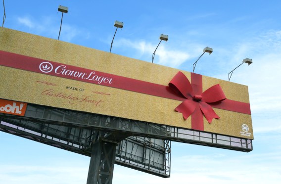 Ooh Media adds Christmas bow to traditional billboards in Crown Lager campaign