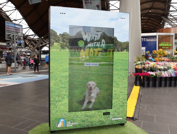 Melbourne commuters play catch with digital dog in outdoor campaign by GPY&R