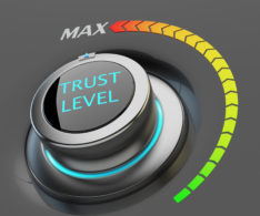 Web interface switch button with color dial scale on black background