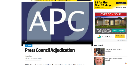 Press Council censured Herald Sun over AFL agent court case article