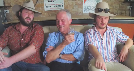 The Betoota Advocate shares beer with Malcolm Turnbull in live Facebook video