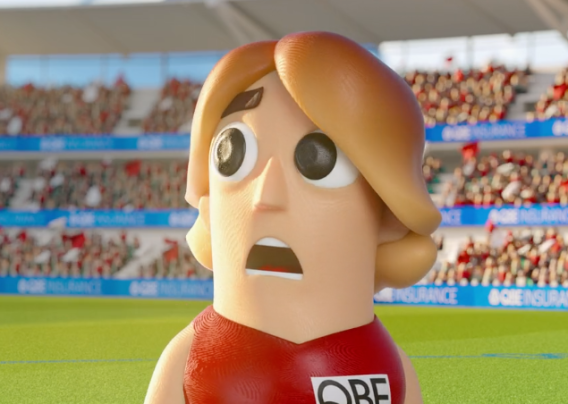 Bouncing football causes havoc at AFL in new QBE sponsorship campaign