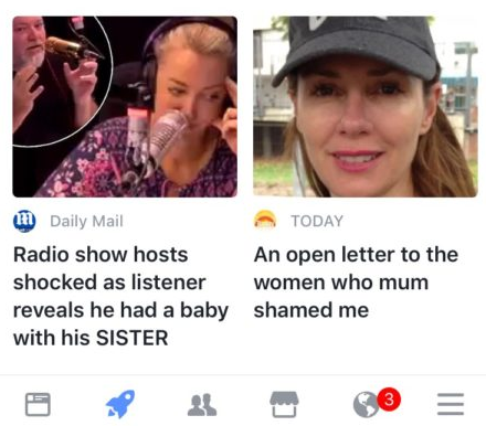 Facebook trials additional newsfeed similar to Snapchat Discover