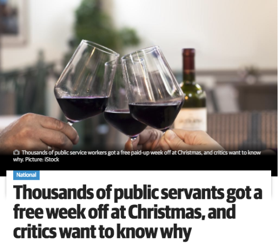 Herald Sun censured over article claiming public servants were ‘gifted’ a free week off