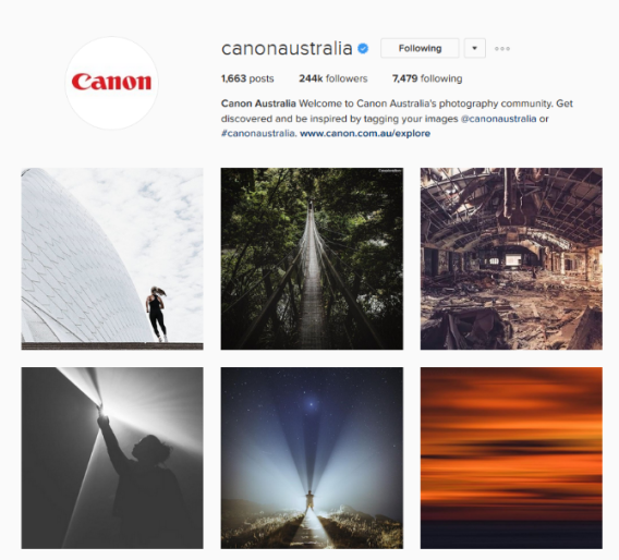 Canon Australia nominated for best social photography at Webby Awards