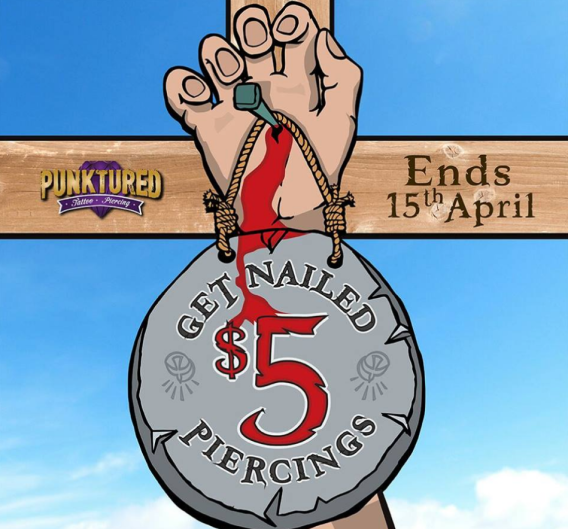 Ad for piercing studio censured for mocking crucifixion