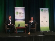 Sam Brennan of Nine Entertainment and Simon Farrant of Perform Group at Mumbrella Sports Marketing Summit