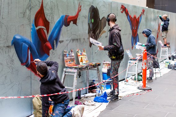 Sony Pictures commissions Apparition Media to paint Spider-Man mural