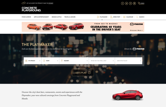 Concrete Playground partners with Mazda3, launches search tool to create personalised activities