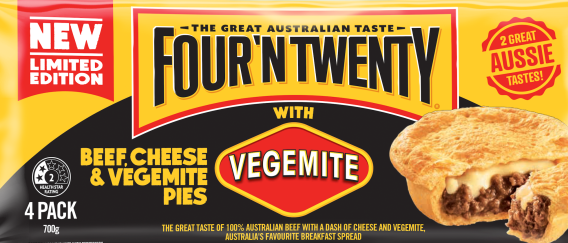 Four’N Twenty beef, cheese and Vegemite pie to hit shelves for 70th birthday celebration