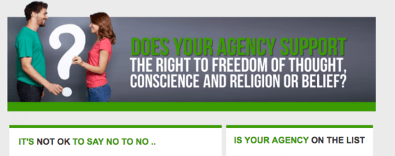 ‘OK to Say No’ campaign attempts to pressure agencies to withdraw marriage equality support