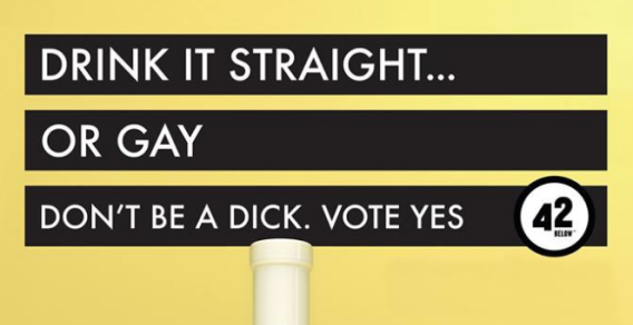 ‘Don’t be a dick. Vote yes’ urges vodka brand supporting same sex marriage