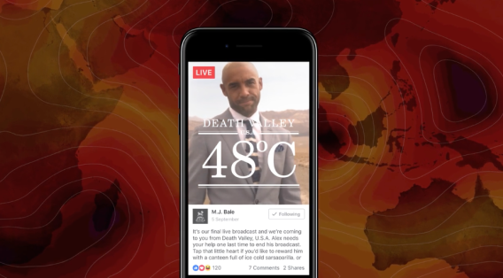 M.J. Bale takes weatherman to hottest places on Earth promoting its ‘coolest suit on the planet’