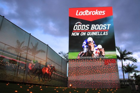 Horses gallop along Brisbane highway in Goa activation with Ladbrokes