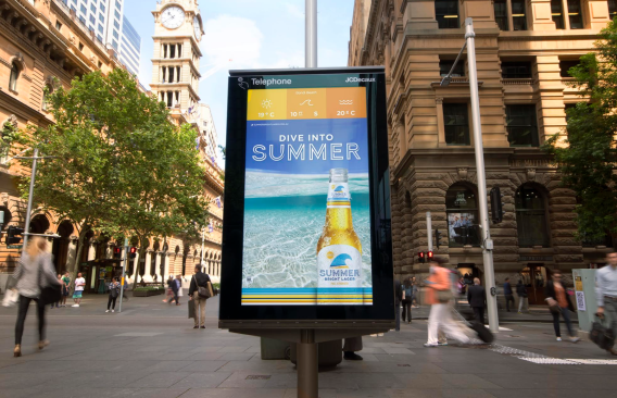 JCDecaux creates live weather, swell and temperature alerts for Lion