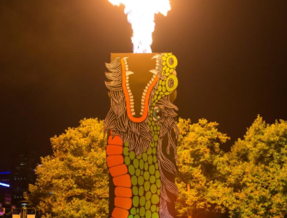 Crown Melbourne transforms fire towers into dragons for Lunar New Year