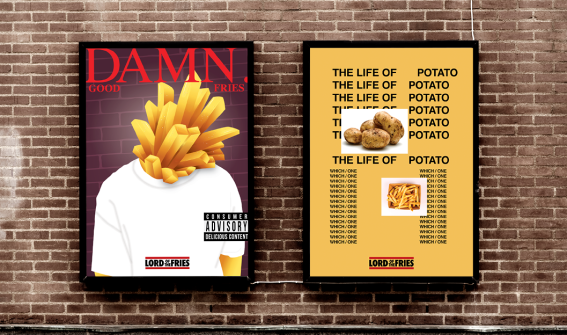 Lord of the Fries replicates Kanye West and Kendrick Lamar album covers in new campaign