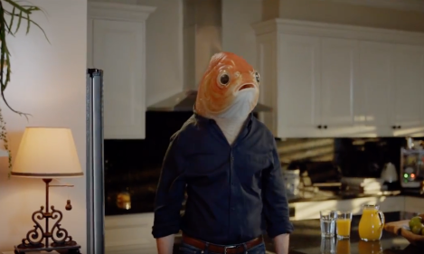 Payments platform PayID uses a goldfish-headed man to explain the service