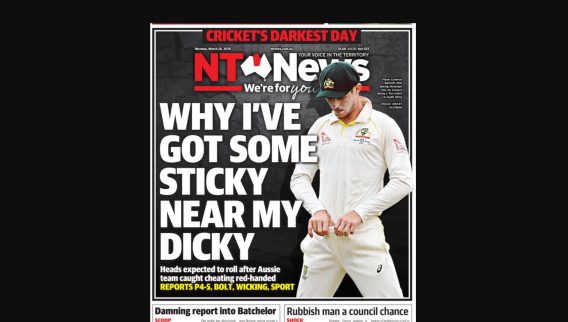 A sticky dicky cracker from the NT News
