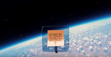 Post-it sends note into space to prove how sticky it is