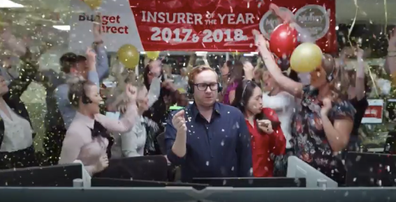 Budget Direct employee cleans up after Insurer of the Year celebrations