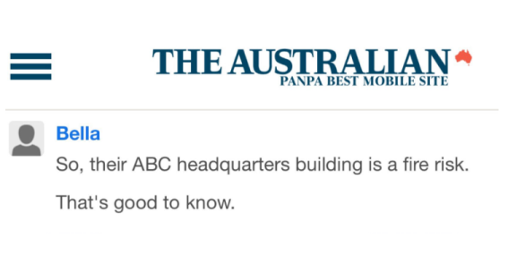 The Australian apologises to ABC over abusive readers’ comments
