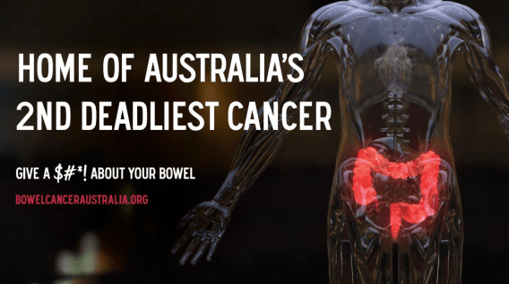 Bowel bemoans that no-one’s listening in campaign which urges Aussies to ‘Give a $#*!’ about cancer