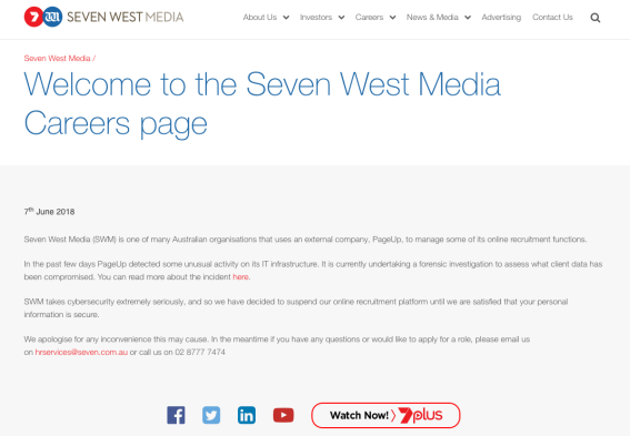 Seven West and Bauer Media hit by PageUp People recruitment platform breach