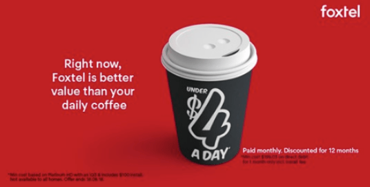 Foxtel argues new deal is better value than coffee in new ads