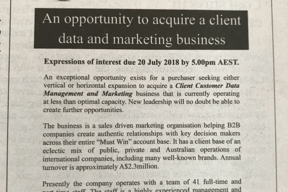 Mystery surrounds sale of data and marketing business
