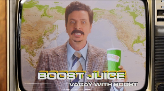 Boost Juice throws back to hyperbolic 1980s ads to promote holiday giveaway