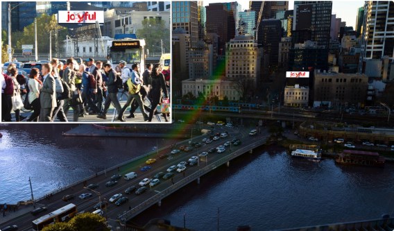 QMS launches billboard over Yarra River