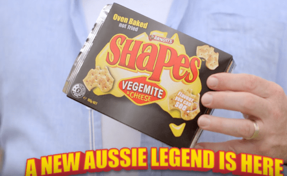 Vegemite and Cheese Shapes launch with ad featuring Shane Jacobson, Cathy Freeman and Glenn McGrath