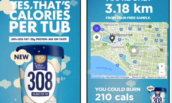 PHD and Blue Ribbon use geo-location to target calorie conscious customers