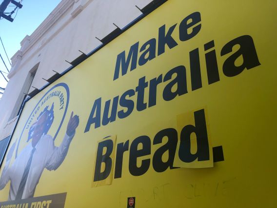 Clive Palmer billboard changed to carry message about ‘bread’ instead
