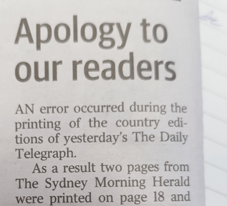 The Daily Telegraph prints apology for ANZAC Day printing bungle