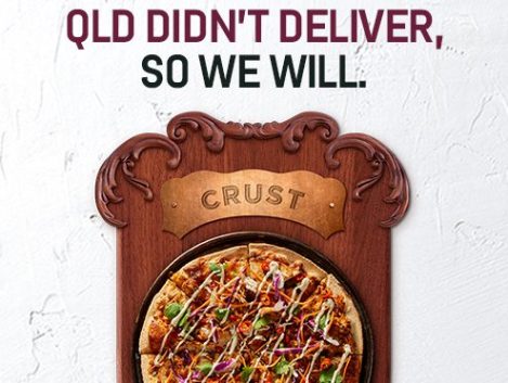Crust Pizza is offering free ‘slices of sympathy’ to Queensland residents after State of Origin loss