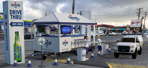 Heineken gives away its new non-alcoholic beer at a drive-through bar