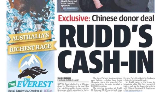 Former PM Kevin Rudd lashes out at ‘dishonest and defamatory’ Daily Tele headline