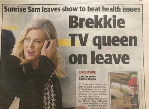 Sunrise’s Samantha Armytage lashes out at The Sunday Tele journalist as she takes leave from Sunrise
