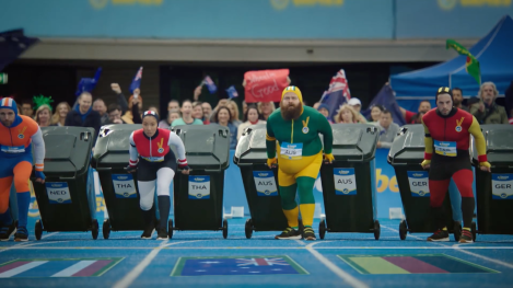 Wheelie bin racing and synchronised dive bombs: Sportsbet reveals its ‘Elite Average Games’ for the winter sports period
