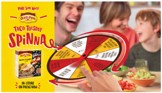 Old El Paso adds a game to its packaging, inviting families to play around the dinner table