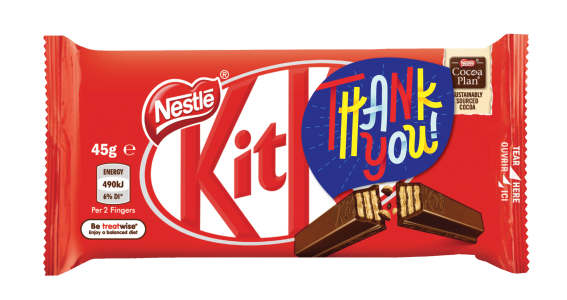 KitKat updates packaging for bars donated to healthcare workers
