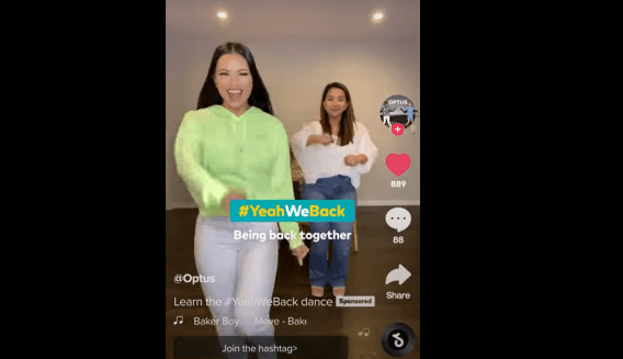 Optus launches Tik Tok dance challenge