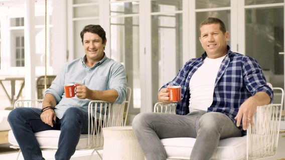 Former NRL players Bryan Fletcher and Nathan Hindmarsh reconnect in campaign from Nescafé