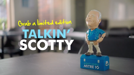 Mitre 10 and Edge turn The Block’s Scotty Cam into a bobblehead for new campaign